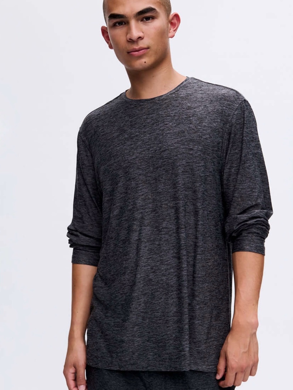 Outdoor Voices CloudKnit Long Sleeve Heathered Charcoal Crew